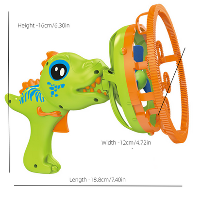 green dinosaur bubble gun