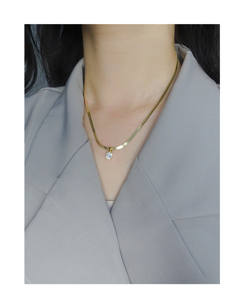 Single synthetic zircon snake chain-XL318