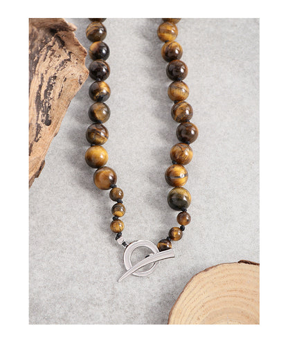 Tiger's eye stone necklace-XL420