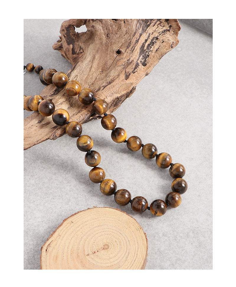 Tiger's eye stone necklace-XL420