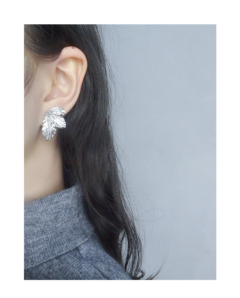 Leaf stud earrings-ES367