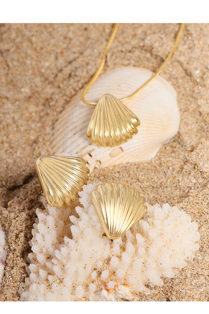 Shell stud earrings-ES453