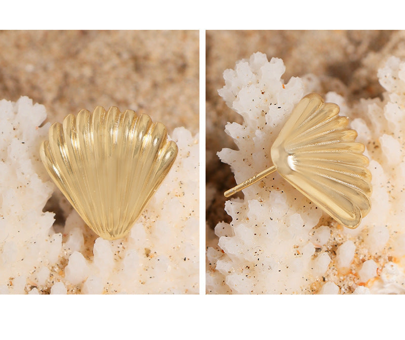 Shell stud earrings-ES453