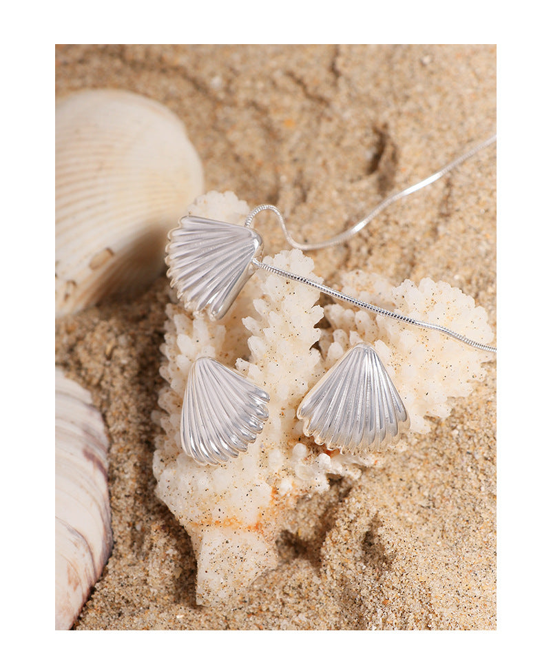 Shell stud earrings-ES453